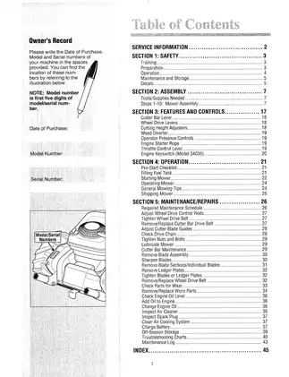 Troy-Bilt Sicklebar 34032, 34033, 34034, 34035 walk behind mower operators owners parts manual Preview image 4