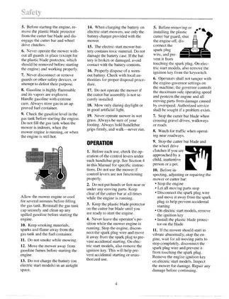 Troy-Bilt Sicklebar 34032, 34033, 34034, 34035 walk behind mower operators owners parts manual Preview image 5