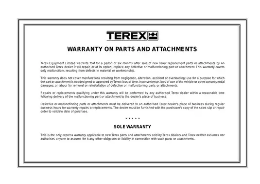 Comprehensive Terex 4066 Articulated Truck Parts Manual (1997 Edition) Preview image 4