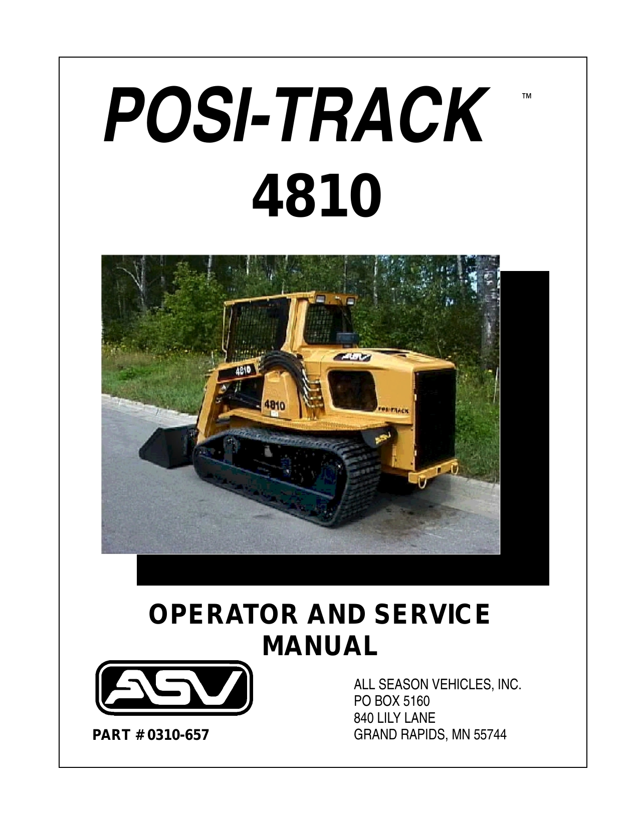 ASV 4810 Posi-Track Loader operators and service Preview image 2