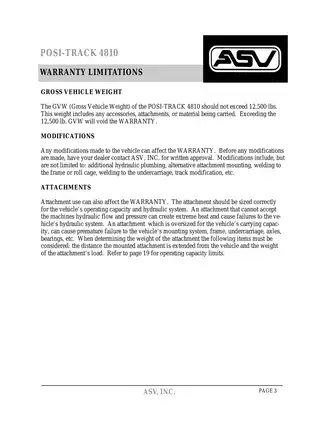 POSI-TRACK 4810 Operator and Service Manual – Ensure Peak Performance for Your ASV Crawler Preview image 5