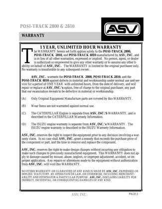 POSI-TRACK 2800 & 2810 Operator and Service Manual - Comprehensive Guide for Safe Operation and Maintenance Preview image 4