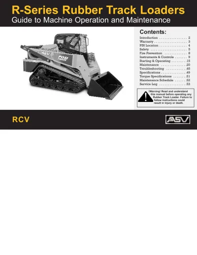 Preview: ASV R-Series RCV/RC-30/RC60/RC85/RC100 Operation and Maintenance Manual (P/N 2055-172)