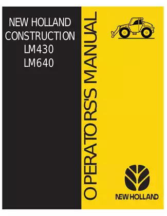New Holland LM430, LM640 telehandler operator´s manual Preview image 2