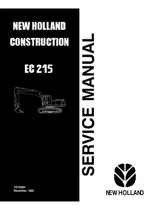New Holland construction EC215 excavator service manual, technical handbook