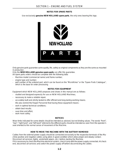 Preview: 1998 New Holland LB115 Backhoe Loader Factory Service & Repair Manual (P/N 699.510.700)