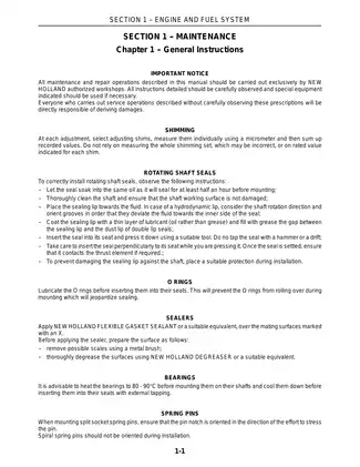 New Holland Engine and Fuel System Service Manual Preview image 2
