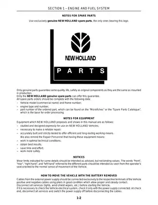 New Holland Engine and Fuel System Service Manual Preview image 3