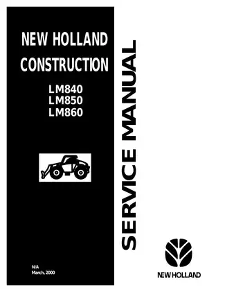 New Holland Construction Boom Service Manual for LM840, LM850, and LM860 Preview image 2