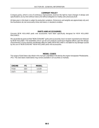 2000-2008 New Holland LS120, LS125 skid steer loader manual Preview image 4