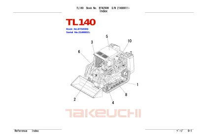 Preview: Takeuchi TL140 Track Loader Parts List (P/N BT9Z009)