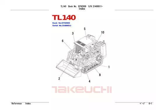 Takeuchi TL 140 compact track loader parts list Preview image 2