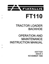 1998 Fiatallis FT110 Tractor Loader Backhoe Service, Parts & Operation Manual Set (P/N 42077520) – preview page 1