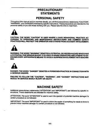 FiatAllis FT110 Tractor Loader Backhoe operation and maintenance instruction manual Preview image 5