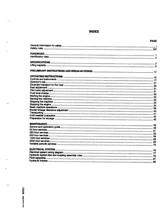 FIATALLIS FX250 Hydraulic Excavator Operation and Maintenance Manual Preview image 4