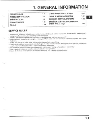 2001-2003 Honda Foreman TRX500FA Fourtrax manual Preview image 5