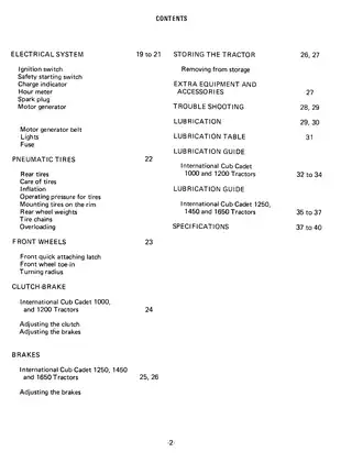 International Cub Cadet 1000, 1200, 1250, 1450, 1650 garden tractor owners operators manual Preview image 5