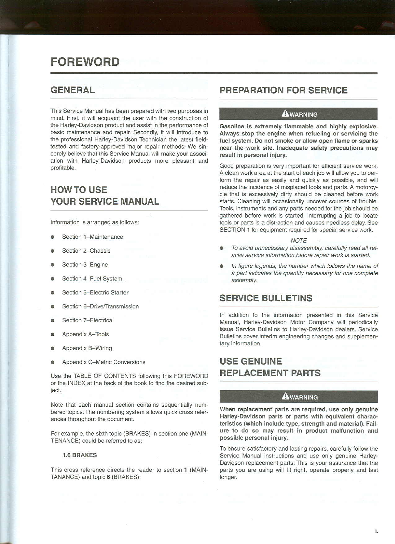 2000-2003 Harley Davidson Sportster XL-XLH repair manual Preview image 2