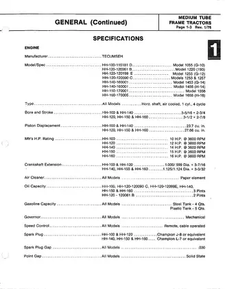 FMC Bolens 853, 1053, 1054, 1253, 1254, 1256, 1257, 1556 Medium Tube Frame Tractors service and manual Preview image 5