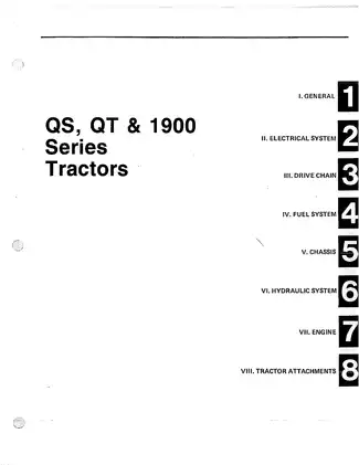 Comprehensive Bolens QS, QT & 1900 Series Tractors Service Manual Preview image 3