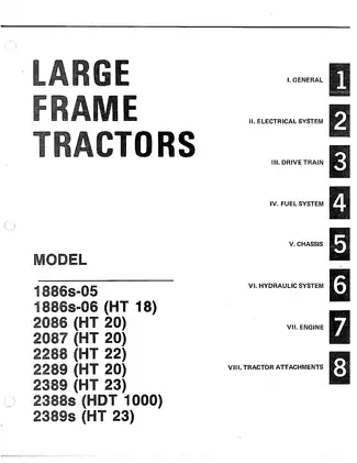 Bolens Large Frame Tractors Service Manual (Models 1886, 2086, 2087, 2288, 2388s, 2389, 2389s) Preview image 3