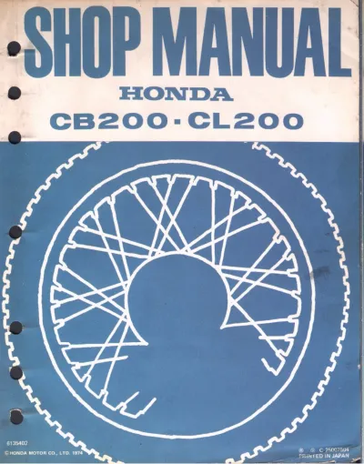 Preview: 1974 Honda CB200 / CL200 Scrambler Shop Manual (P/N 6135402)