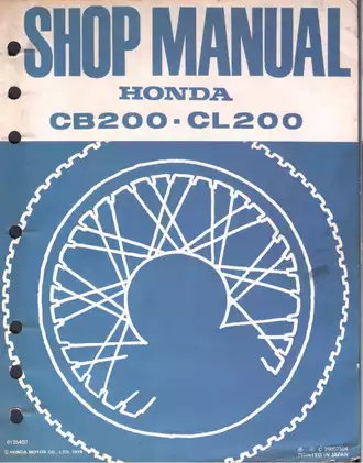 Honda CB200, CL200 Scrambler shop manual Preview image 1