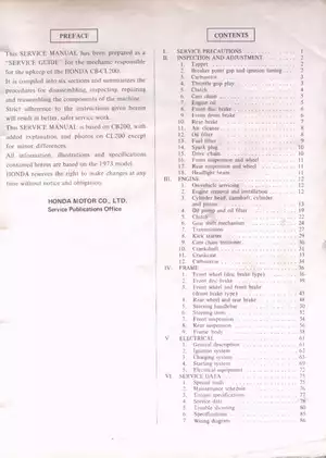 Honda CB200, CL200 Scrambler shop manual Preview image 3