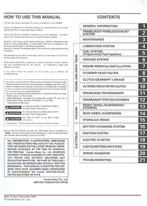 Honda Hornet CB900F 919 service manual Preview image 3