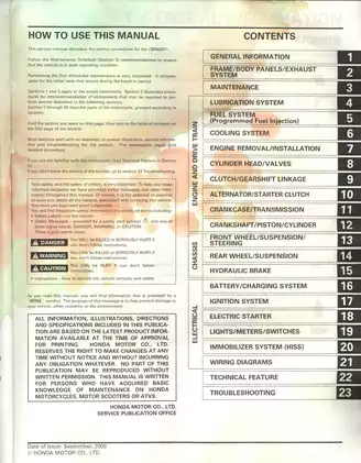 Honda CBR600 Hurricane service manual