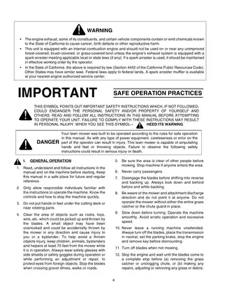 Cub Cadet RZT50, RZT54 zero-turn mower operators manual Preview image 5