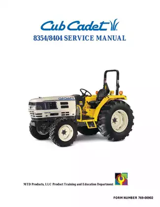 2004-2007 Cub Cadet 8354, 8404 compact utility tractor service manual Preview image 2