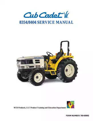 Cub Cadet 8404/8354 Tractor Service Manual Preview image 2