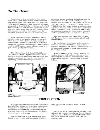 1969-1971 International IH Cub Cadet 73, 106, 107, 126, 127, 147 garden tractor operators manual Preview image 3