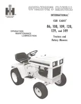 International Cub Cadet 86/108/109/128/129/149 Tractor Operation and Maintenance Manual (P/N 1 084 043 R1) – preview page 1