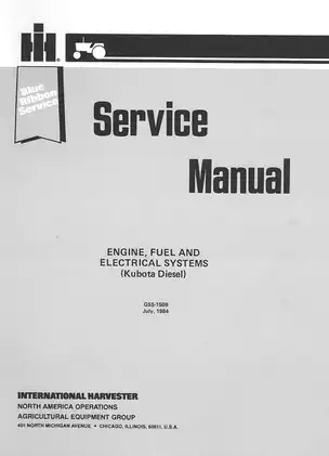International Harvester Diesel 782, 782D garden tractor service manual, Kubota D600B engine fuel and electrical systems Preview image 2