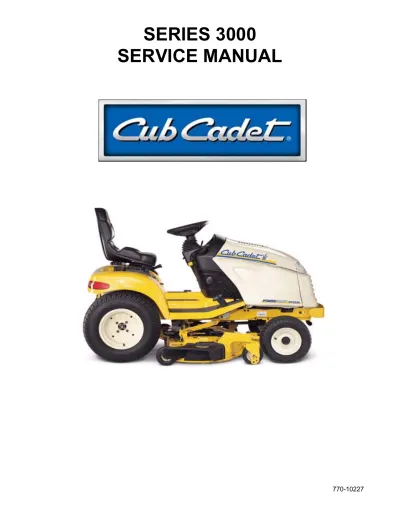 Preview: Cub Cadet Series 3000 Models 3165/3185/3186/3205/3225 Garden Tractor 1999 Service Manual (P/N 770-10227)