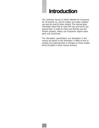 Comprehensive Workshop Manual for Husqvarna 50, 50 Special, 51, and 55 Chainsaws Preview image 3