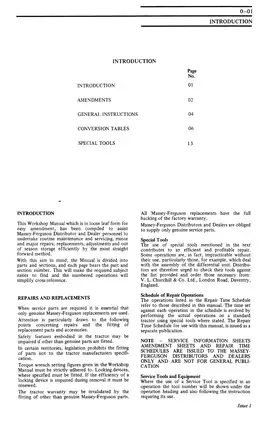 Massey-Ferguson 135/148 Tractor Workshop Manual - Comprehensive Guide