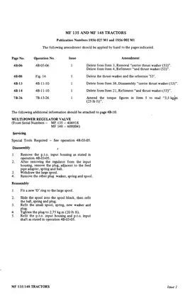 Massey Ferguson MF 135, MF 148 tractor service manual Preview image 3