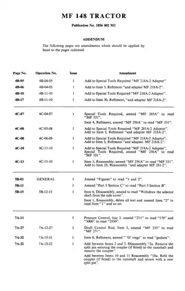 Massey-Ferguson 135/148 Tractor Workshop Manual - Comprehensive Guide Preview image 5
