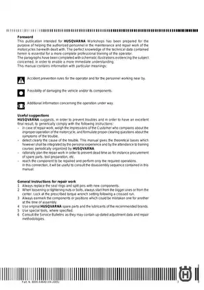 MV Agusta SM 610 & TE 610 Workshop Manual (2006) - Comprehensive Repair Guide Preview image 4