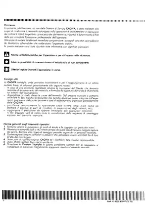 Cagiva Motorcycle Workshop Manual (Part No. 8000 87097) - Comprehensive Repair Guide Preview image 2