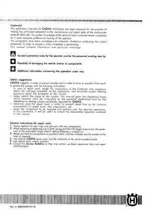 Cagiva Motorcycle Workshop Manual (Part No. 8000 87097) - Comprehensive Repair Guide Preview image 3