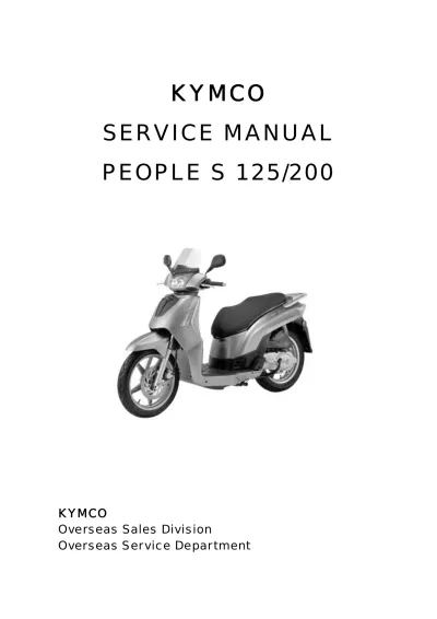 Preview: 2010 KYMCO People S 125 / People S 200 OEM Service & Repair Manual