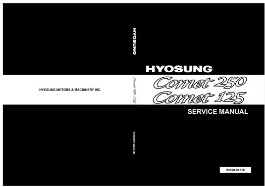 Comprehensive Hyosung Gomas250 Service Manual and Guide