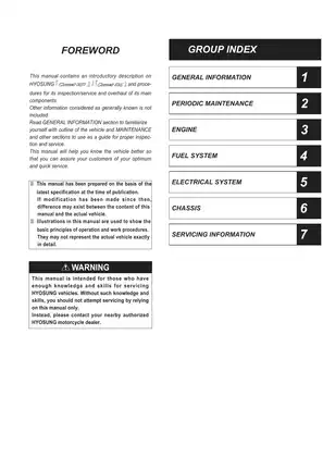 Comprehensive Hyosung Gomas250 Service Manual and Guide Preview image 2