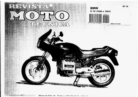 BMW K 75 Service Manual (1986-1991) - Comprehensive Guide for Maintenance and Repair