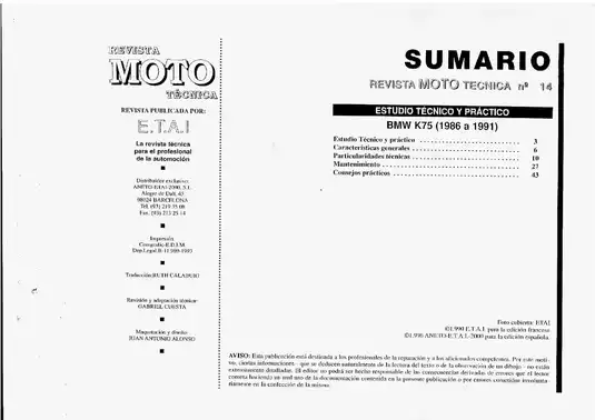 BMW K 75 Service Manual (1986-1991) - Comprehensive Guide for Maintenance and Repair Preview image 2