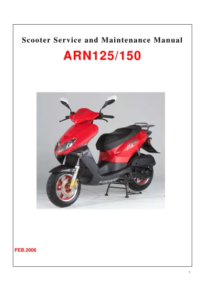 Preview: 2006 Keeway ARN125 / ARN150 Service & Repair Manual (OEM)